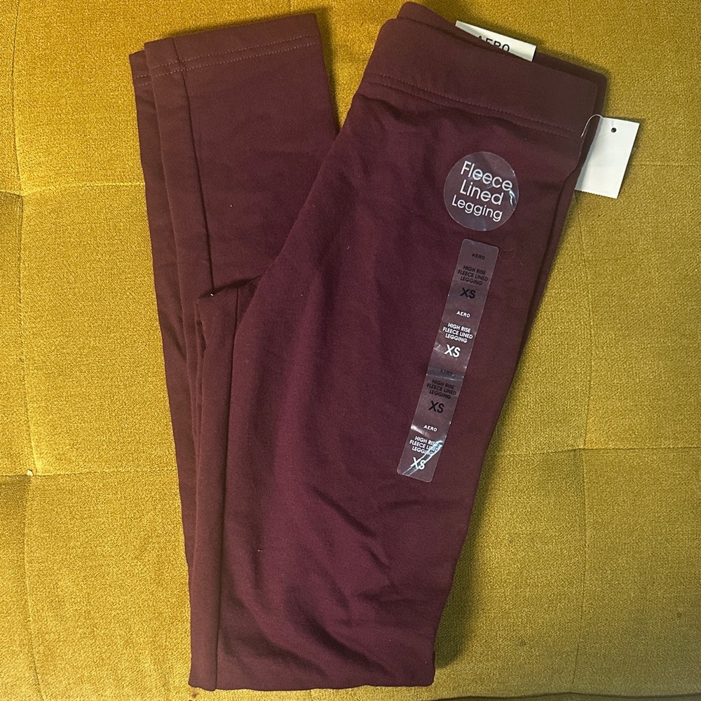 Fleece Lined Women’s Leggings-Maroon